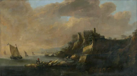 Eslovaco: Paisaje marino con castillo Paisaje marino con castillo