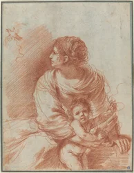 La Madonna y el Niño con un Jilguero Escapado