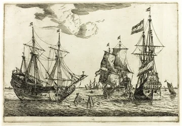 Tres veleros amarrados, de Trece escenas navales