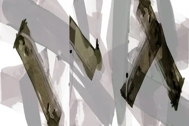 Trazos abstractos en gris oliva