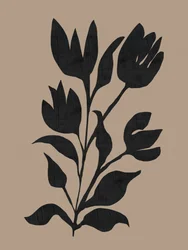 Silueta botánica negra