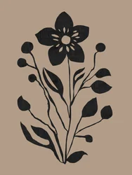 Silueta botánica negra