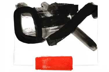 Abstracto negro y rojo audaz
