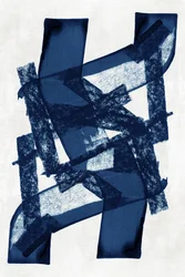 Formas abstractas en azul intenso