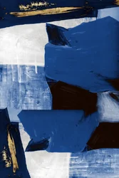 Abstracto dinámico en azul y dorado