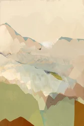 Paisaje montañoso de tonos terrosos