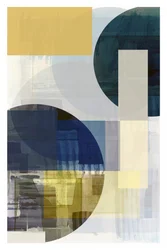 Abstracto geométrico en azul y dorado