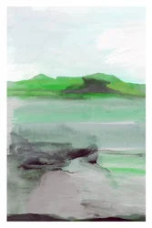 Paisaje abstracto en tonos verdes