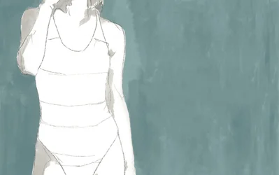 Figura minimalista en el baño