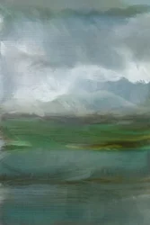 Horizonte verde brumoso