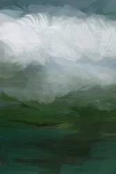 Paisaje verde brumoso