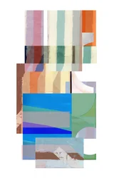 Collage geométrico en tonos apagados