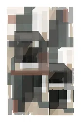 Capas geométricas en tonos apagados