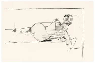 Boceto de un desnudo recostado