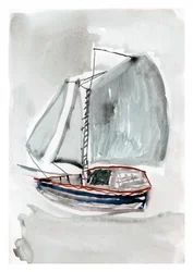 Un velero en calma a la deriva