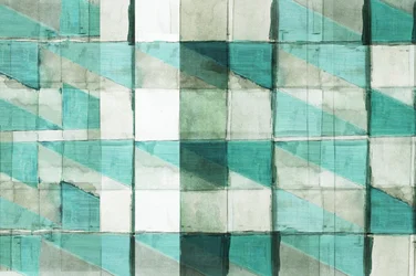 Bloques geométricos en color verde azulado