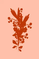 Silueta floral en terracota