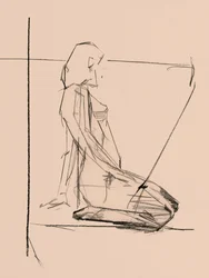 Boceto de un desnudo reflexivo