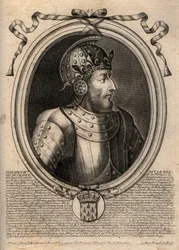 Retrato de Felipe IV el Hermoso (1268 - 1314), rey de Francia - Felipe IV el Hermoso (1268-1314) rey de Francia - grabado de 