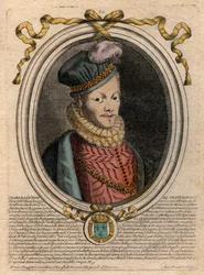 Retrato del Rey Luis XII (1462-1515) - grabado de 
