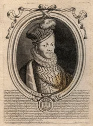 Retrato del Rey Luis XII (1462-1515) - grabado de 