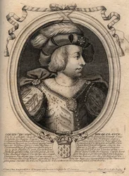 Retrato de Luis V el Holgazán (967 - 987), Rey de Francia - Luis V el Indolente (967-987) grabado de 