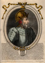 Retrato de Felipe IV el Hermoso (1268-1314), Rey de Francia - Felipe IV el Hermoso (1268-1314) Rey de Francia - grabado de 