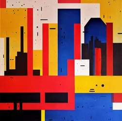 Arte de formas geométricas, impresiones artísticas en lienzo, colores autóctonos