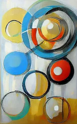 Círculos abstractos multicolores, impresiones en lienzo