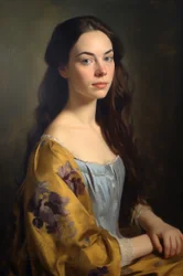 Pintura Retrato de una hermosa Supermodelo femenina Siglo XVIII | Impresiones en Lienzo, Arte Mural | Impresiones en Lienzo