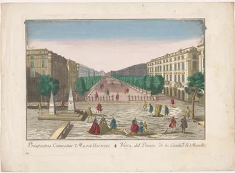 Vista de un paseo marítimo en Marsella Vista del paseo de la ciudad de Marsella (título sobre objeto)