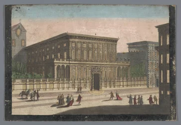Gezicht op het Palazzo Doria-Tursi te Genua Vista del Palacio del Duca d