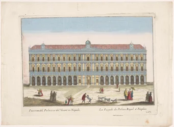 Vista del Palacio Real de Nápoles Facciata del palazzo del vicere en Napoli (título sobre objeto)
