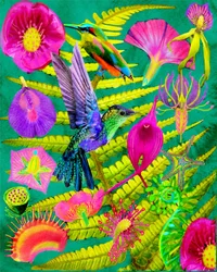 Un jardín tropical lleno de colorido