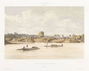 Vista de Post Gelderland y judíos Savannah Vistas desde las Indias Occidentales de los Países Bajos (título de la serie)
