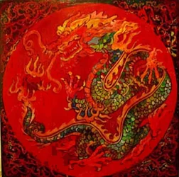 Dragón, 2016 (mixta, acrílico, tinta, óleo)