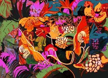 Collage floral, 2016 (técnica mixta)