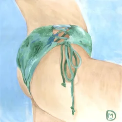 Bikini verde con cordones