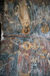 Escenas de la vida de Jesús, bóveda pintada por Pagomenos en la iglesia de Agios Georgios, Anidri, Creta, Grecia