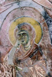 Madonna, fresco en la Iglesia de Agios Georgios, Mourne, Creta, Grecia