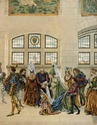 Historia de Francia en la Edad Media: Margarita, archiduquesa de Austria (1480-1530), hija de Maximiliano de Habsburgo, la pequeña prometida del Delfín, entró en la corte de Francia para estar presente ante el delfín (que se convirtió en rey de Francia Car