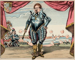 Ilustración tomada del libro «Le bon roy Henri», ilustrado por Jacques Marie Gaston Onfray de Bréville, llamado JOB (1858-1931): retrato de Charles de Lorraine (1554-1611), duque de Mayenne, jefe militar de la Liga, enemigo de Enrique IV - Colección