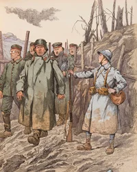 Blueberry (joven recluta supervisando prisioneros alemanes durante la Primera Guerra Mundial)