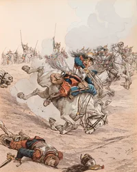 Carga de los acorazados en la Batalla de Reichshoffen (o Fröschwiller Woerth) en 1870