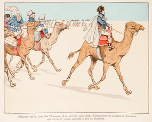 Jacques Marie Gaston Onfroy de Breville dit JOB (1858-1931) - Napoleón Bonaparte en Expedición a Egipto con el Ejército y Científicos en 1798, Colección Privada
