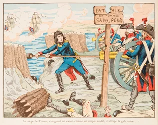 Jacques Marie Gaston Onfroy de Breville dit JOB (1858-1931) - Napoleón Bonaparte cargó el cañón a los tambores de los hombres valientes en el asedio de Toulon en 1793