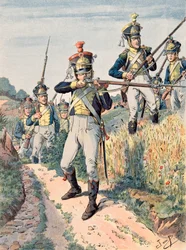 Jacques Marie Gaston Onfroy de Breville dit JOB (1858-1931) - Atuendo de las tropas francesas en todos los tiempos: Legión del Vístula, infantería (1808 - 1814)