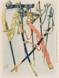 Jacques Marie Gaston Onfroy de Breville dit JOB - Atuendo de las tropas francesas en todos los tiempos: Las armas de los Estados Mayores, reglamento del Año XII