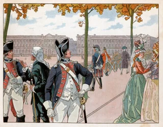 Joachim Murat (1767-1815) y Bessières en París en 1791 vistiendo el uniforme de la guardia constitucional del rey