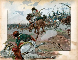 Joachim Murat (1767-1815) cargando con sus hombres en la Batalla de Heilsberg el 10 de junio